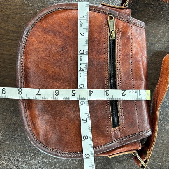 Women's Vintage Brown Leather Lady Crossbody Tote Satchel Sling Bag - Picture 9 of 16